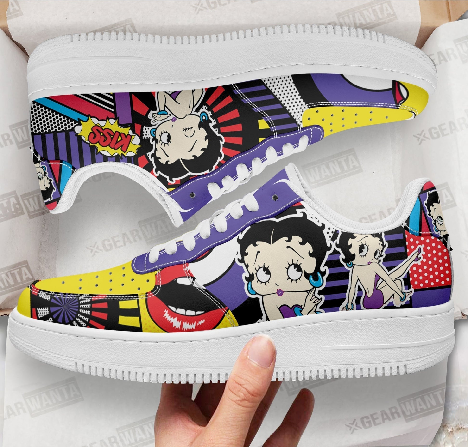 Betty Boop Air Sneakers Custom Shoes- Cuztomshoes