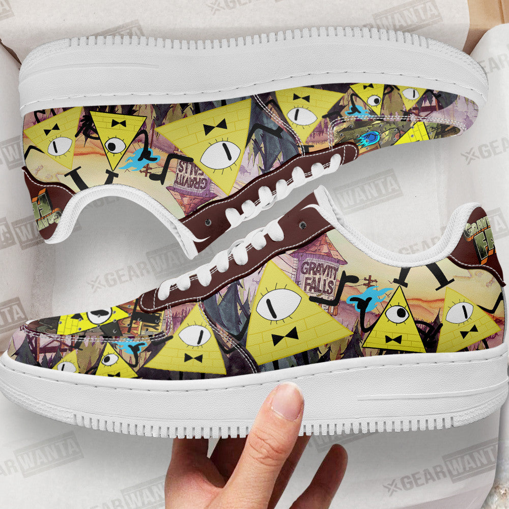 Bill Cipher Gravity Falls Air Sneakers Custom Cartoon Shoes- Cuztomshoes