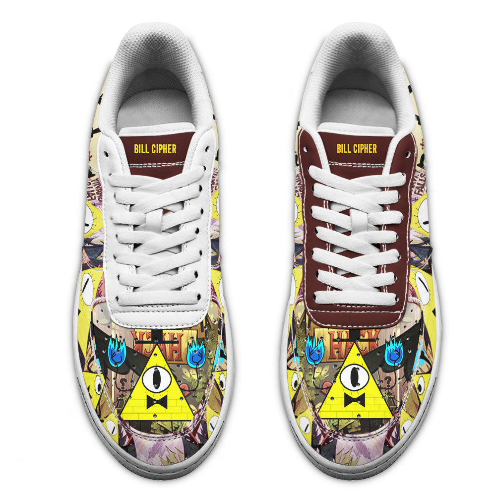 Bill Cipher Gravity Falls Air Sneakers Custom Cartoon Shoes- Cuztomshoes