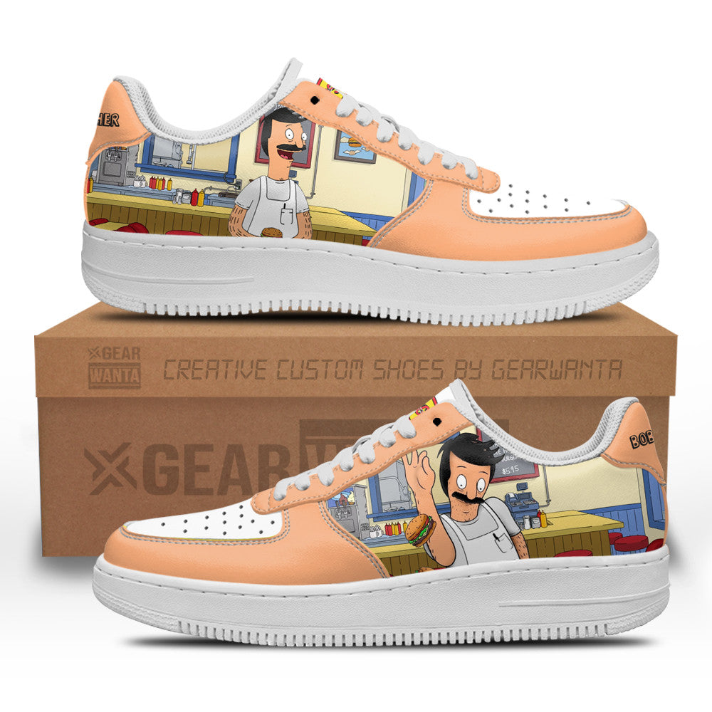 Bob Belcher Bob's Burger Custom Air Sneakers QD12- Cuztomshoes