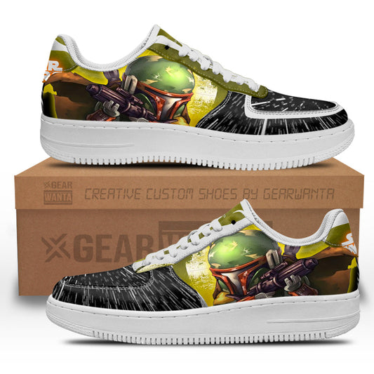 Boba Fett Air Sneakers Custom Star Wars Shoes- Cuztomshoes