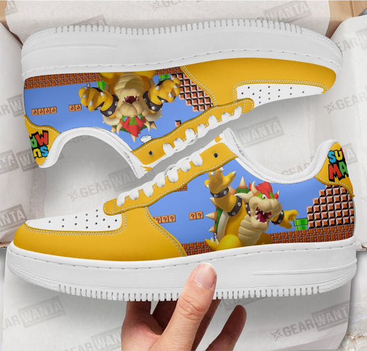 Bowser Super Mario Air Sneakers Custom For Gamer Shoes- Cuztomshoes