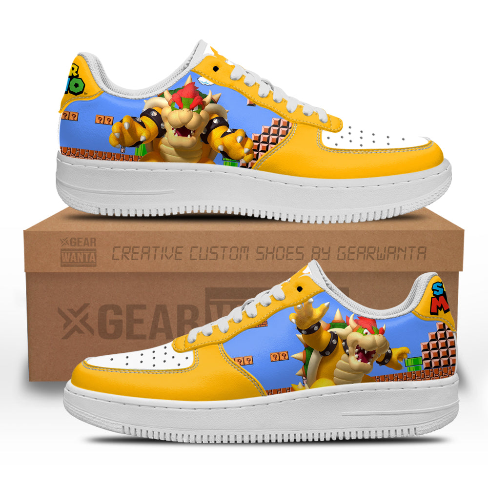 Bowser Super Mario Air Sneakers Custom For Gamer Shoes- Cuztomshoes