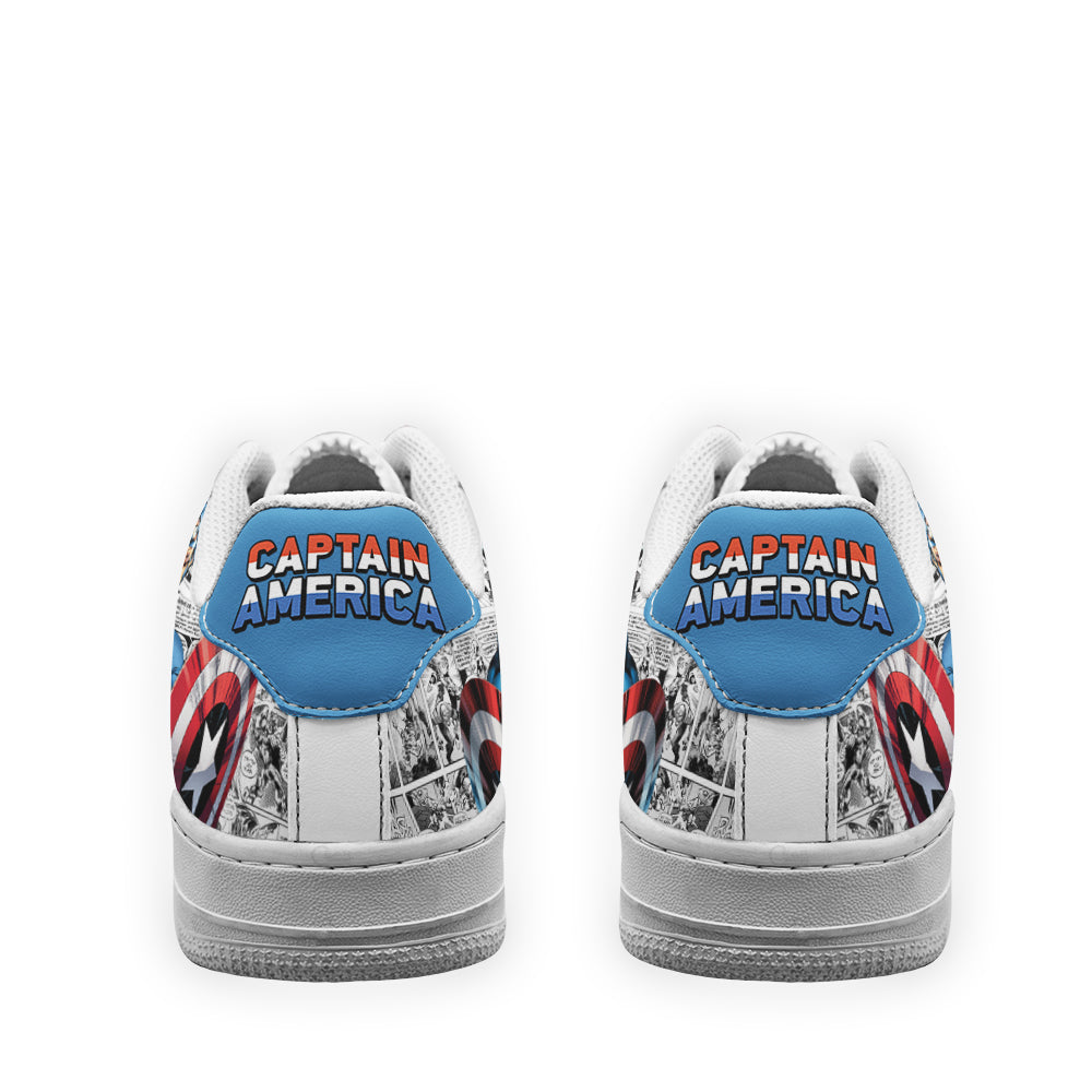 Captain America Air Sneakers Custom Comic Shoes- Cuztomshoes