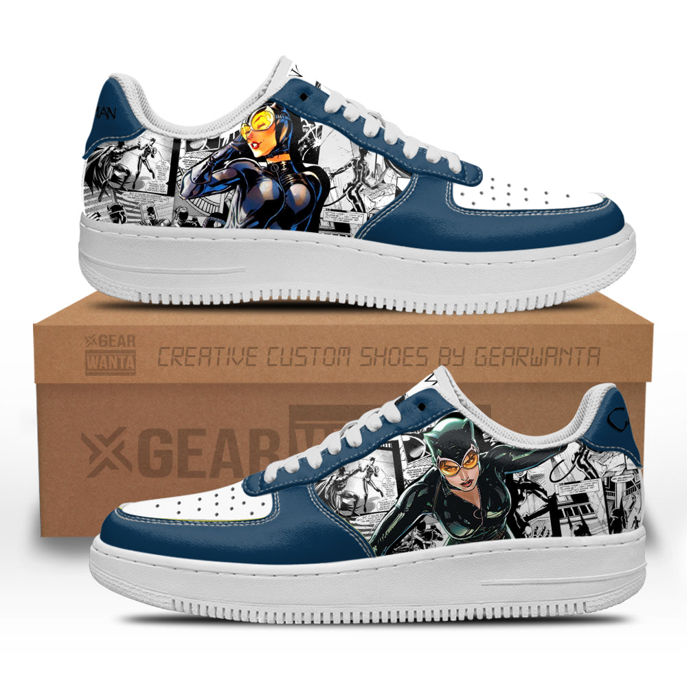 Catwoman Air Sneakers Custom Comic Shoes- Cuztomshoes