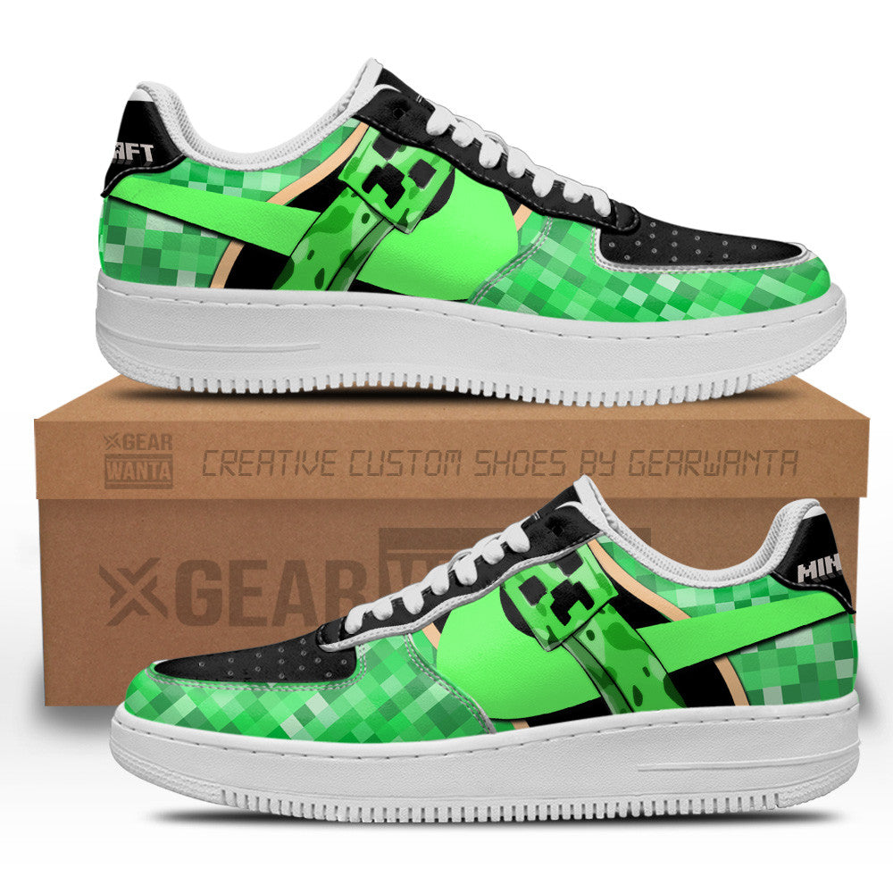 Creeper Minecraft Custom Air Sneakers LT11- Cuztomshoes