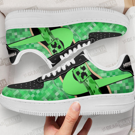 Creeper Minecraft Custom Air Sneakers LT11- Cuztomshoes