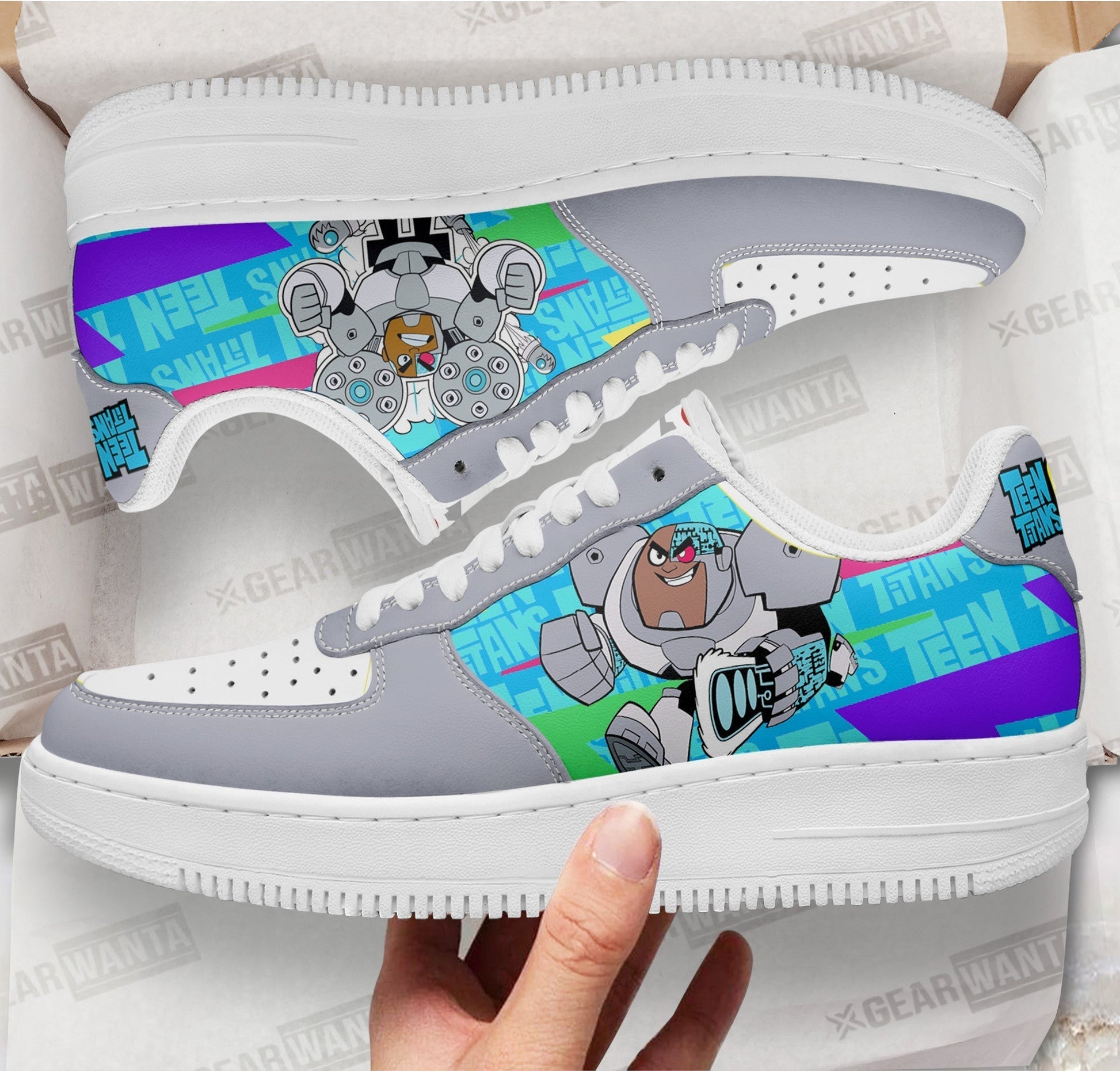 Cycborg Air Sneakers Custom Teen Titan Go Cartoon Shoes- Cuztomshoes