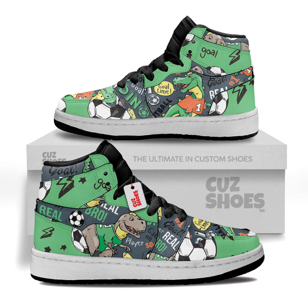 Dinosaur Colorful Stickers Kids Sneakers Custom Shoes TT10077- cuztomshoes.com