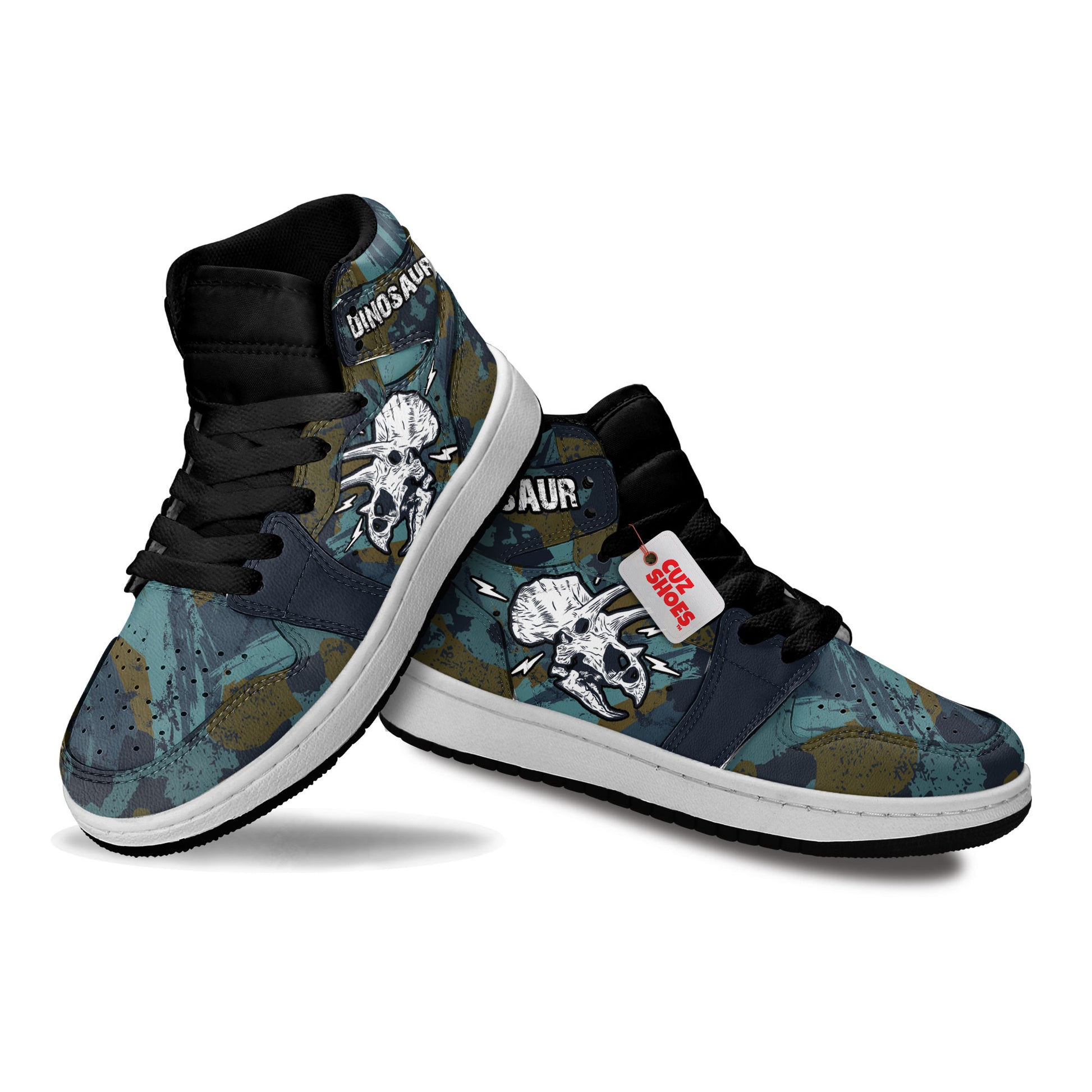 Dinosaur Fossils Kids Sneakers Custom Shoes TT10073- cuztomshoes.com