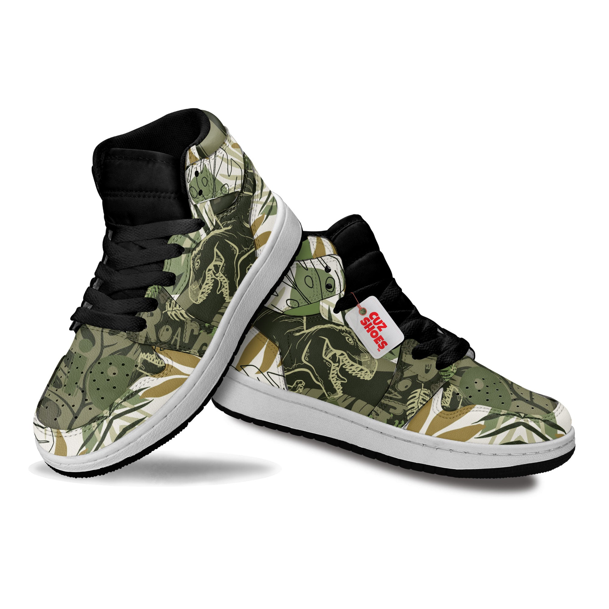 Dinosaur Fossils Kids Sneakers Custom Shoes TT10072- cuztomshoes.com
