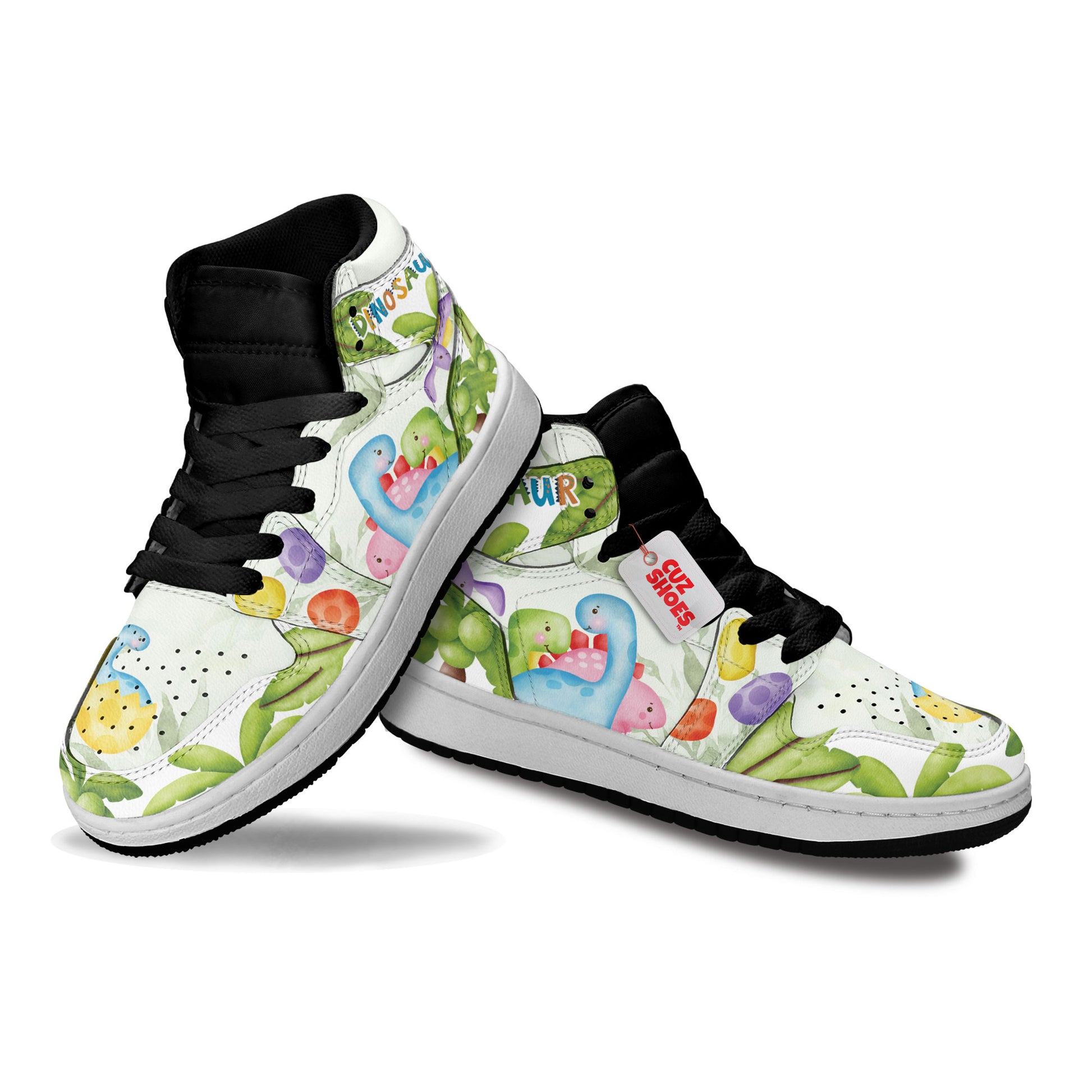 Dinosaur Kids Sneakers Brachiosaurus Custom Shoes TT10071- cuztomshoes.com