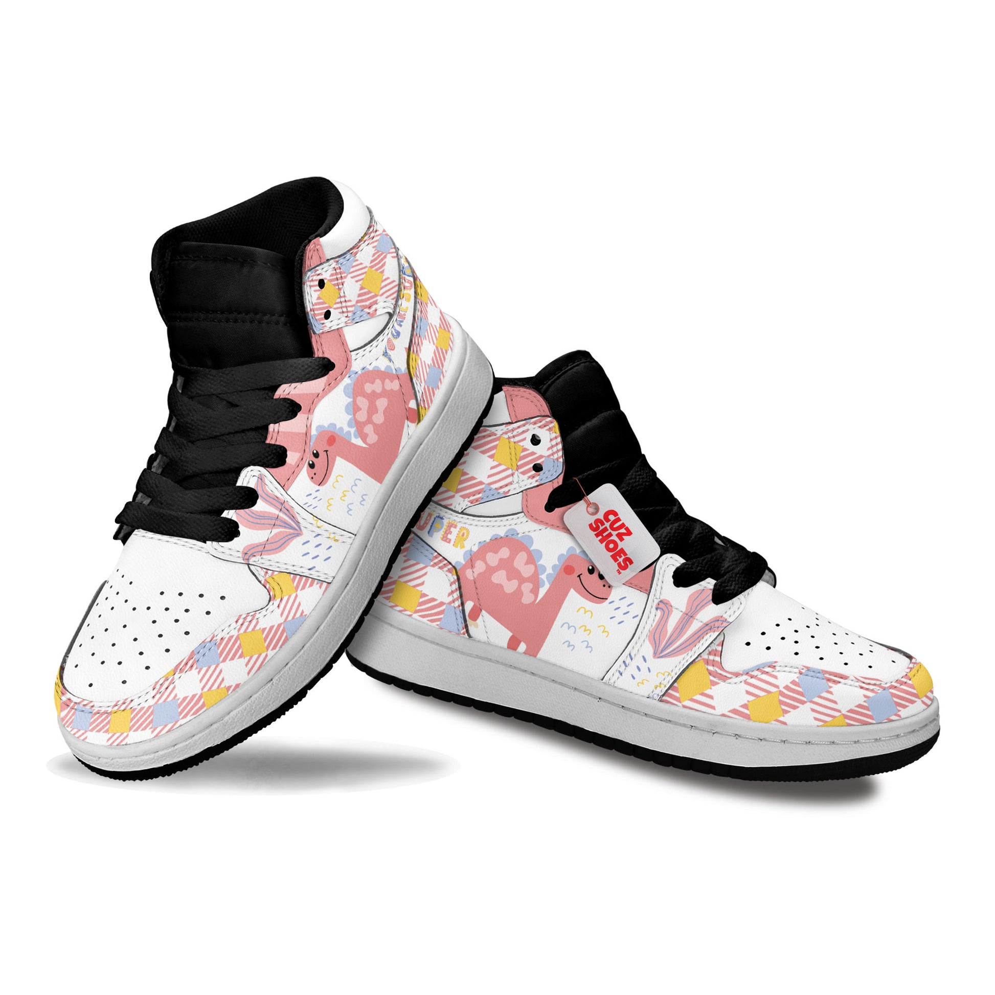 Cute Dinosaur Kids Sneakers Custom Shoes TT10075- cuztomshoes.com