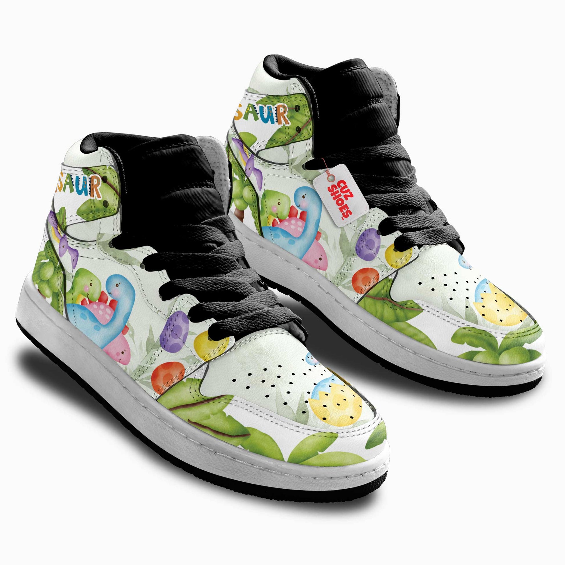 Dinosaur Kids Sneakers Brachiosaurus Custom Shoes TT10071- cuztomshoes.com