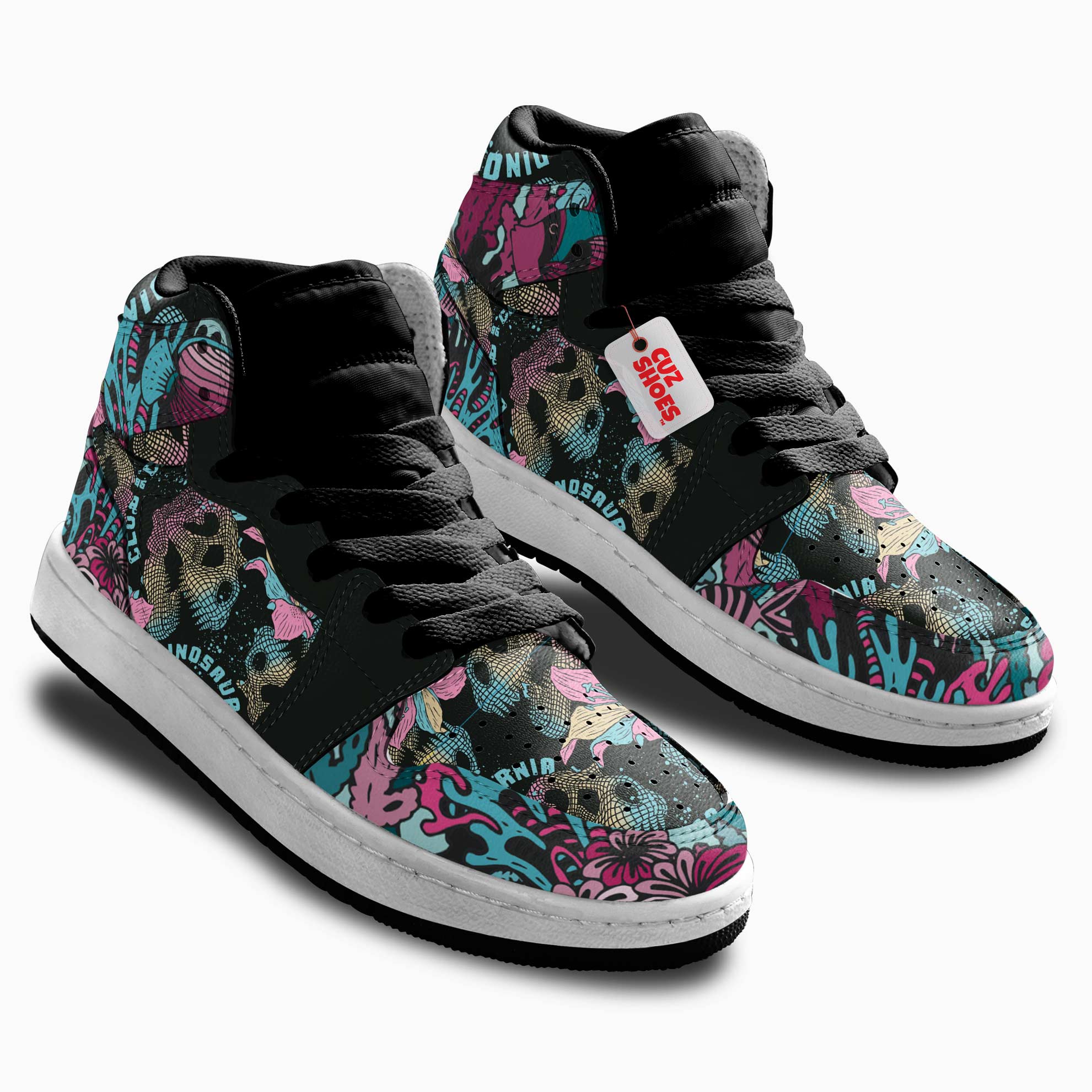 Dinosaur Fossils Kids Sneakers Custom Shoes TT10075- cuztomshoes.com