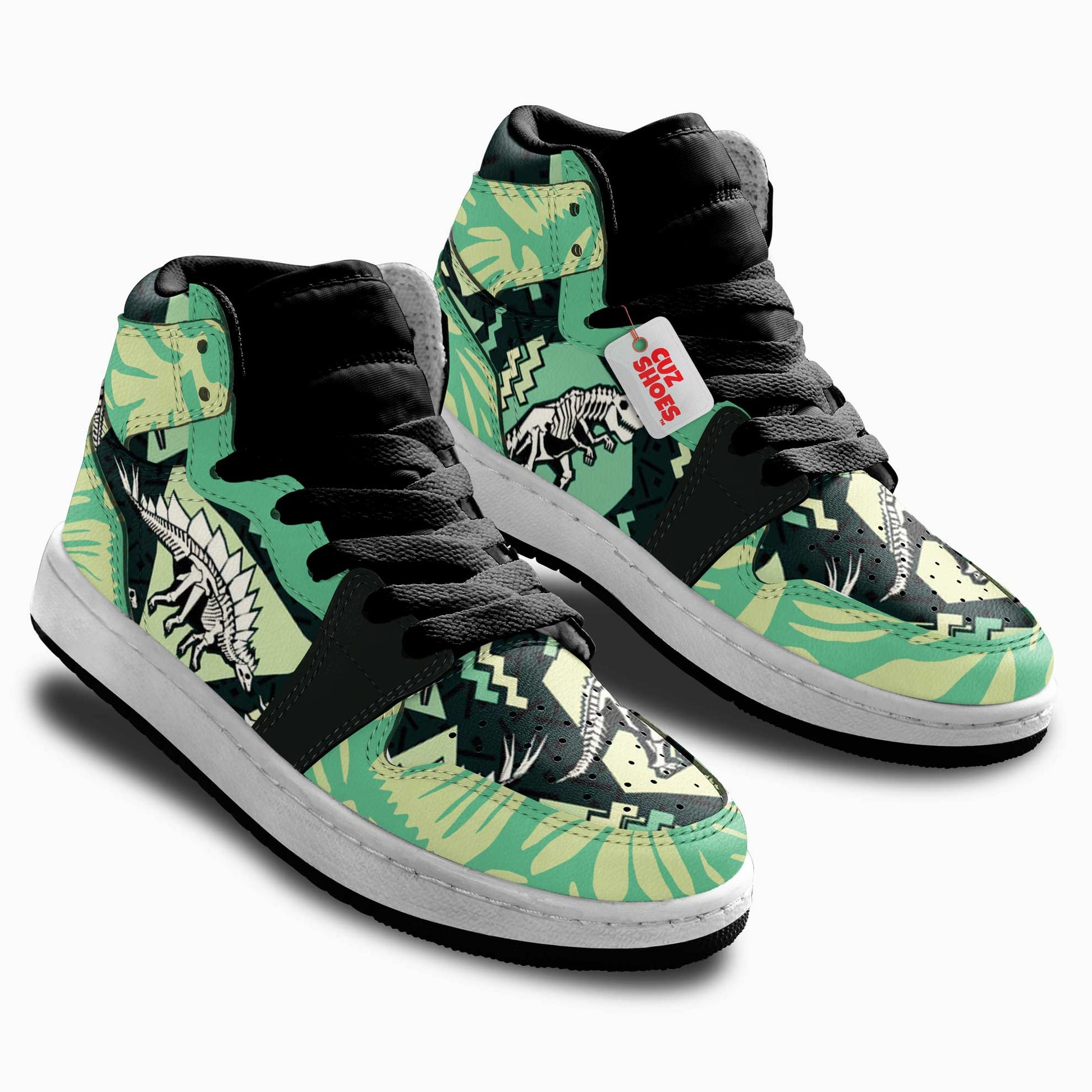 Dinosaur Fossils Kids Sneakers Custom Shoes TT10077- cuztomshoes.com