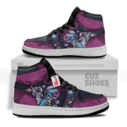 Dinosaur Astronaut Kids Sneakers Custom Shoes TT10073- cuztomshoes.com