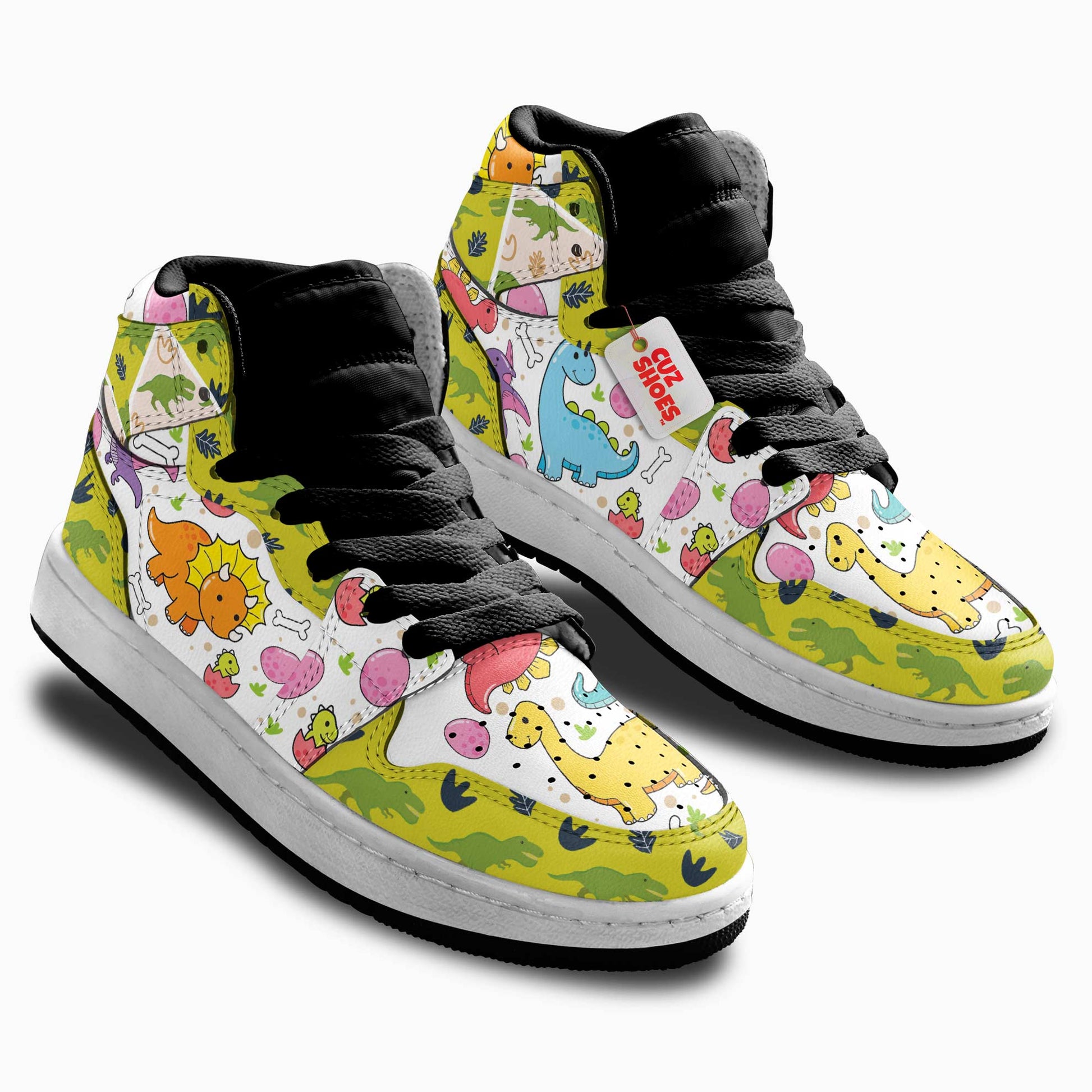 Dinosaur Cute Kids Sneakers Custom Shoes TT10074- cuztomshoes.com