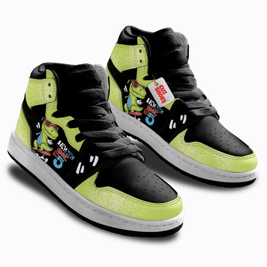 Dinosaur Skateboard Kids Sneakers Custom Shoes TT10076- cuztomshoes.com