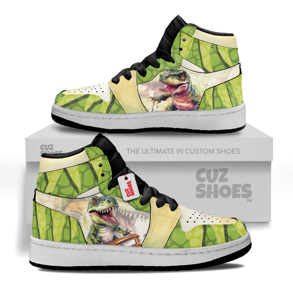 T-rex Kids Sneakers Dinosaur Custom Shoes TT10071- cuztomshoes.com