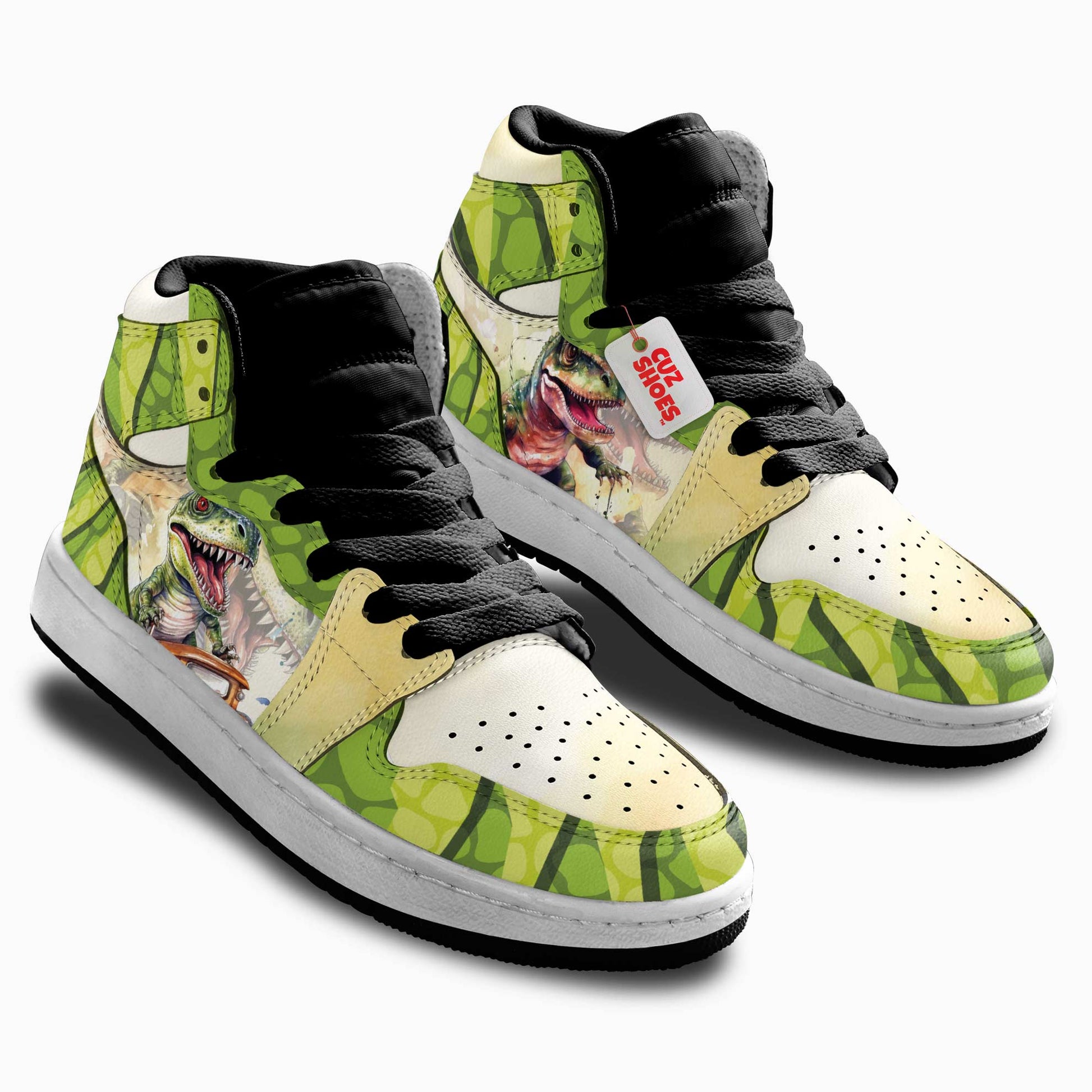 T-rex Kids Sneakers Dinosaur Custom Shoes TT10071- cuztomshoes.com