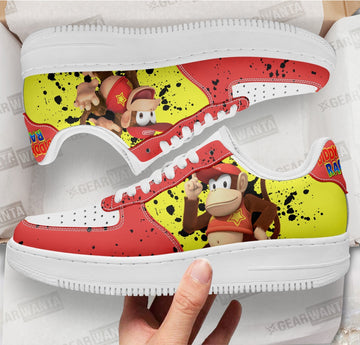 Diddy Kong Super Mario Air Sneakers Custom For Gamer Shoes- Cuztomshoes