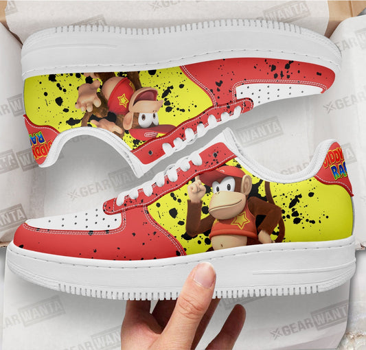 Diddy Kong Super Mario Air Sneakers Custom For Gamer Shoes- Cuztomshoes