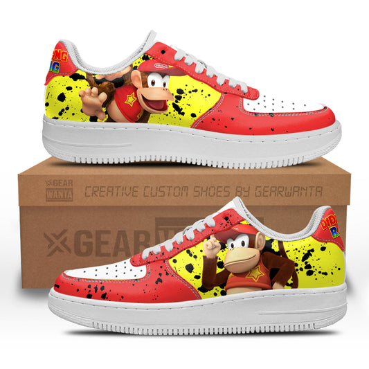 Diddy Kong Super Mario Air Sneakers Custom For Gamer Shoes- Cuztomshoes