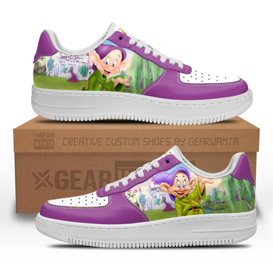 Dopey Snow White and 7 Dwarfs Custom Air Sneakers QD12- Cuztomshoes