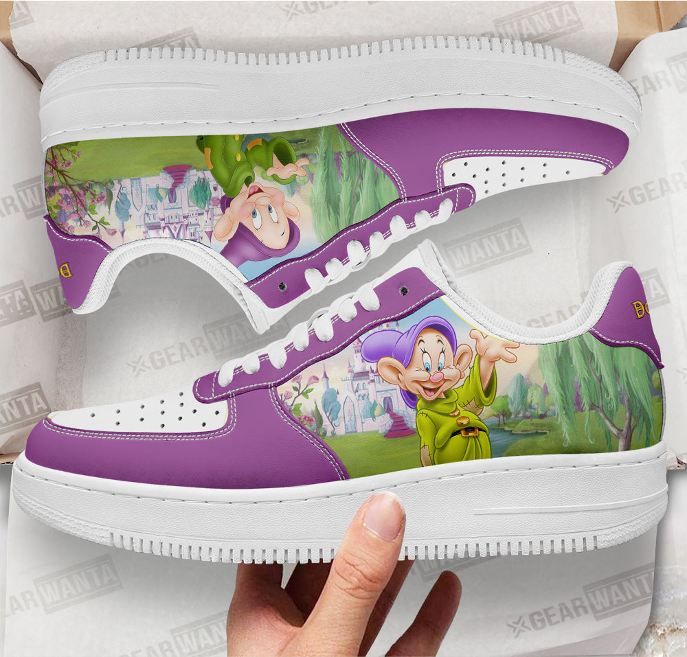 Dopey Snow White and 7 Dwarfs Custom Air Sneakers QD12- Cuztomshoes