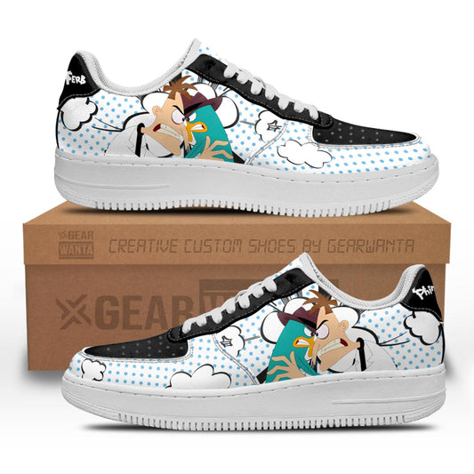 Dr. Heinz Doofenshmirt and Perry Air Sneakers Custom Phineas and Ferb Shoes- Cuztomshoes