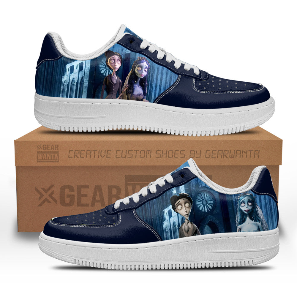 Emily and Victor Van Dort The Corpse Bride Custom Air Sneakers QD24- Cuztomshoes