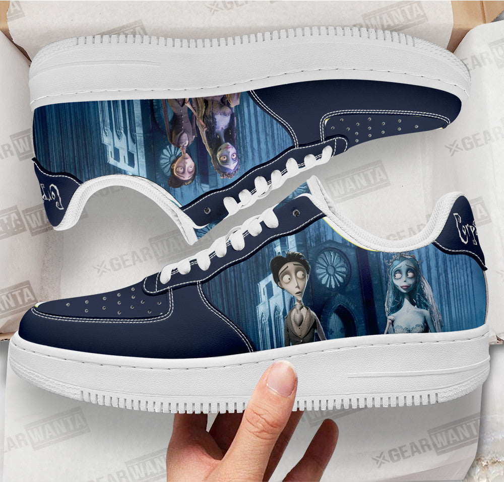 Emily and Victor Van Dort The Corpse Bride Custom Air Sneakers QD24- Cuztomshoes