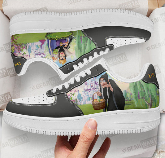 Evil Queen Snow White and 7 Dwarfs Custom Air Sneakers QD12- Cuztomshoes