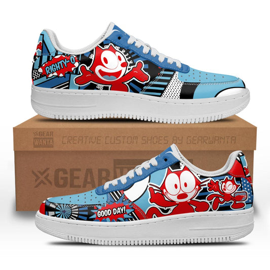 Felix The Cat Air Sneakers Custom Comic Shoes- Cuztomshoes