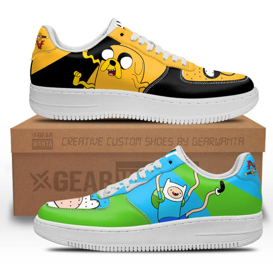 Finn and Jake Air Sneakers Custom Adventure Time Shoes- Cuztomshoes