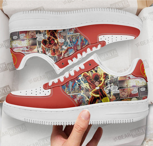 Flash Air Sneakers Custom Superhero Comic Shoes- Cuztomshoes