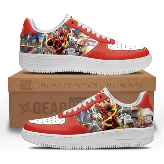 Flash Air Sneakers Custom Superhero Comic Shoes- Cuztomshoes