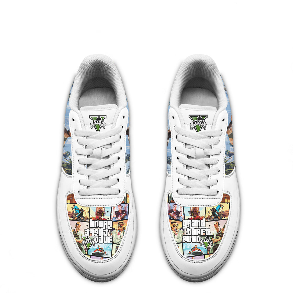 GTA Carl Johnson Air Sneakers Custom Video Game Shoes- Cuztomshoes