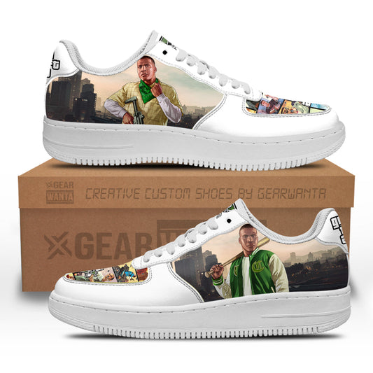 GTA Franklin Clinton Air Sneakers Custom Video Game Shoes- Cuztomshoes