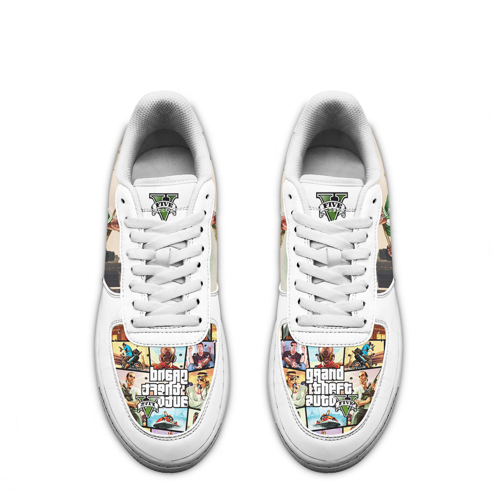 GTA Franklin Clinton Air Sneakers Custom Video Game Shoes- Cuztomshoes