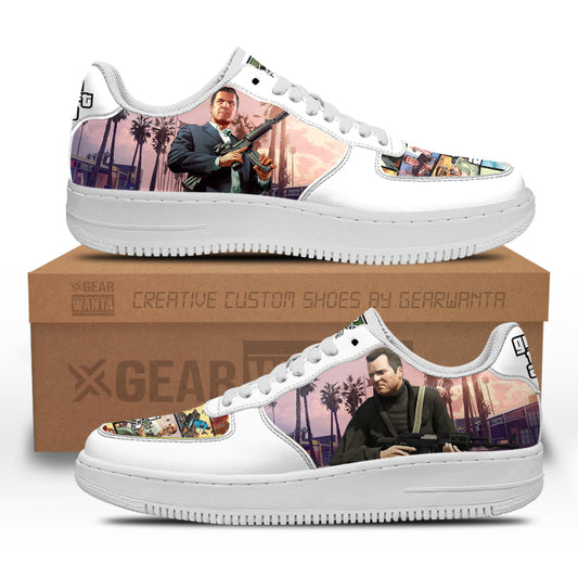 GTA Michael De Santa Air Sneakers Custom Video Game Shoes- Cuztomshoes