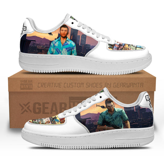 GTA Tommy Vercetti Air Sneakers Custom Video Game Shoes- Cuztomshoes