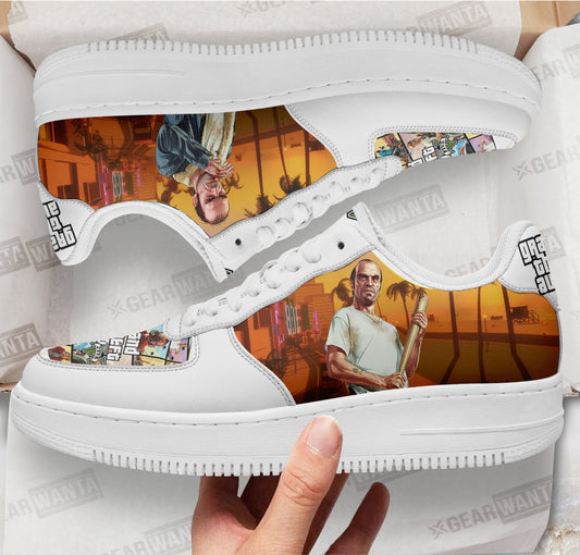 GTA Trevor Philips Air Sneakers Custom Video Game Shoes- Cuztomshoes