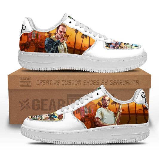 GTA Trevor Philips Air Sneakers Custom Video Game Shoes- Cuztomshoes