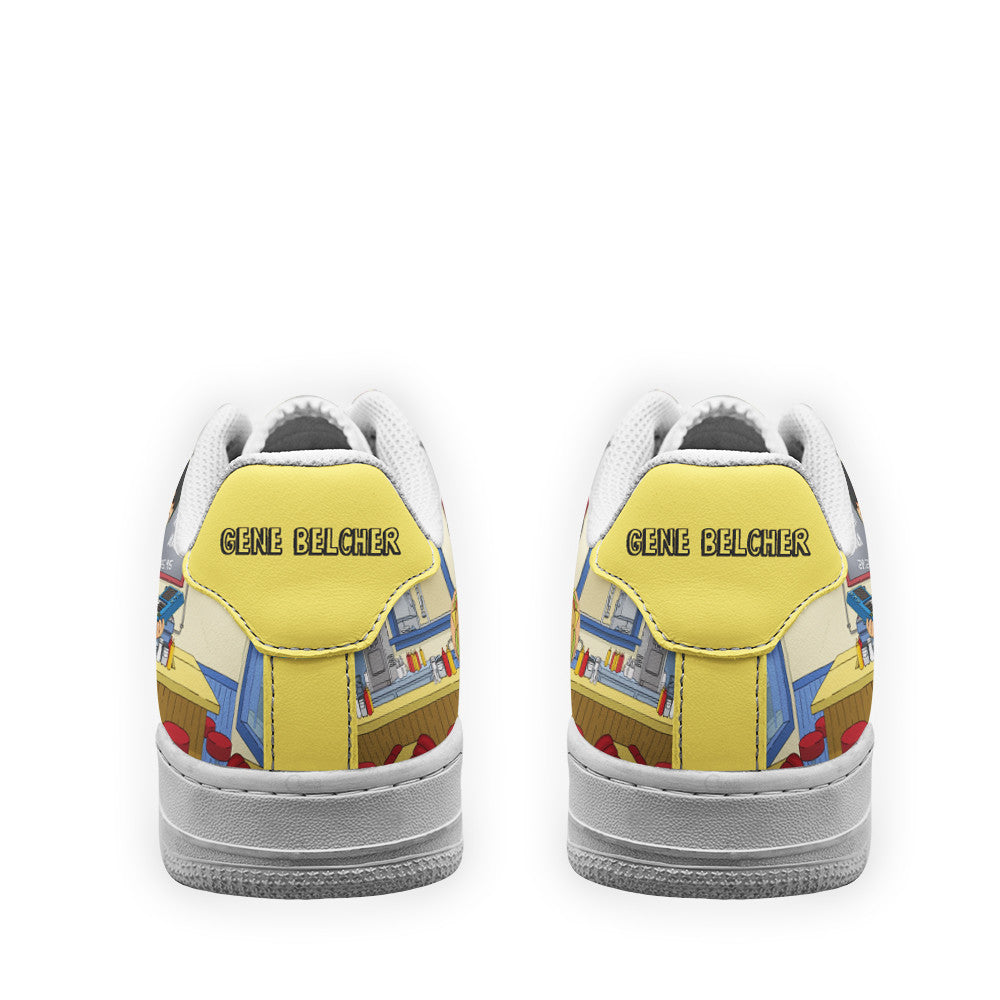 Gene Belcher Bob's Burger Custom Air Sneakers QD12- Cuztomshoes