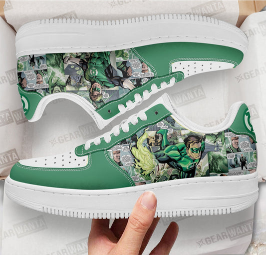 Green Latern Air Sneakers Custom Superhero Comic Shoes- Cuztomshoes