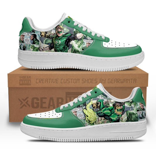 Green Latern Air Sneakers Custom Superhero Comic Shoes- Cuztomshoes