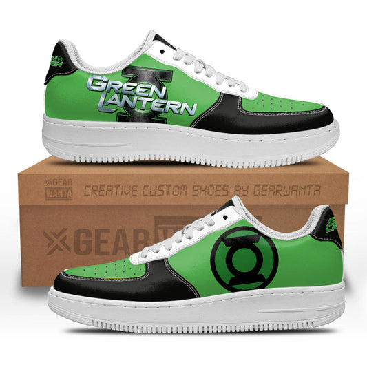 Green Latern Super Hero Custom Air Sneakers QD22- Cuztomshoes