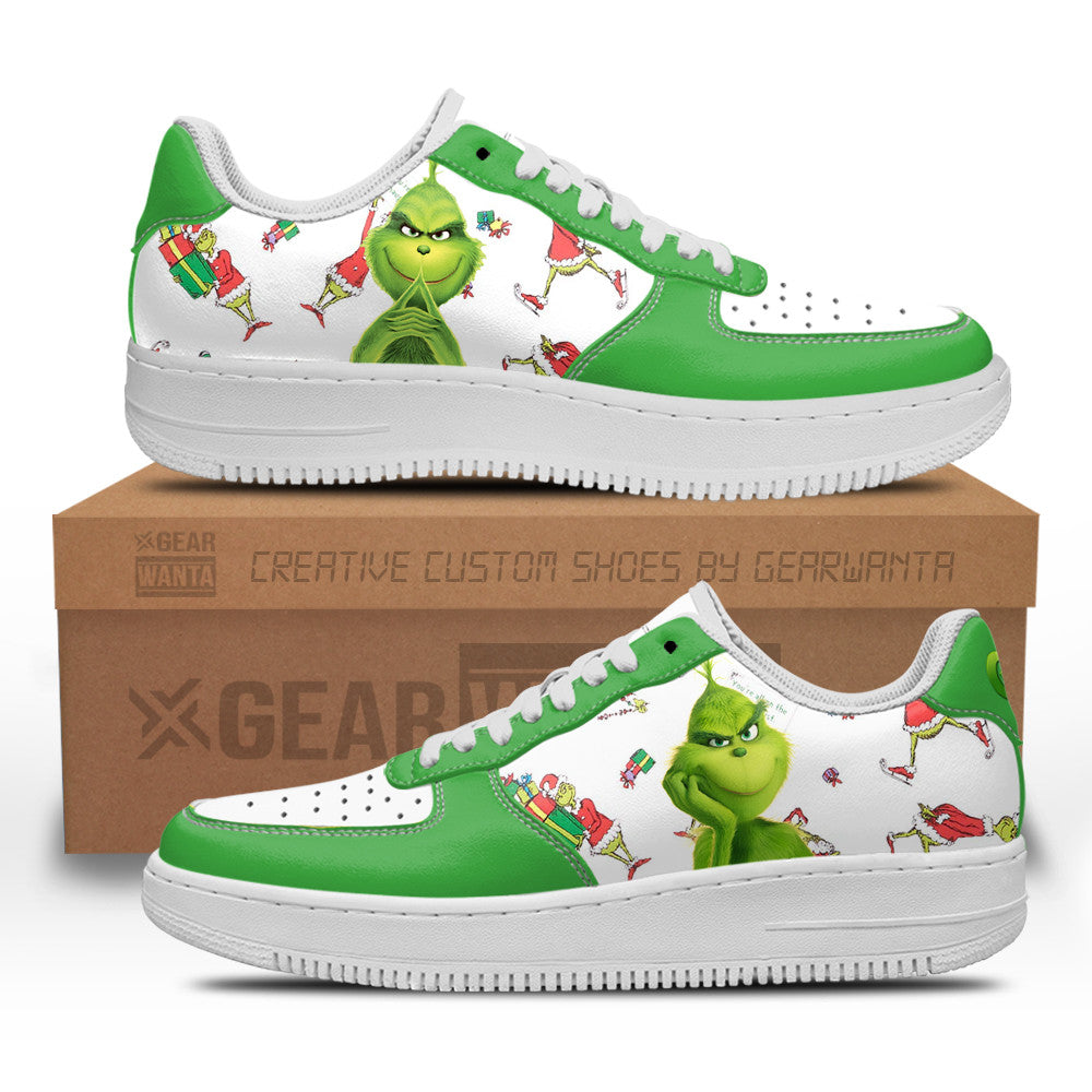 Grinch Custom Air Sneakers QD06- Cuztomshoes